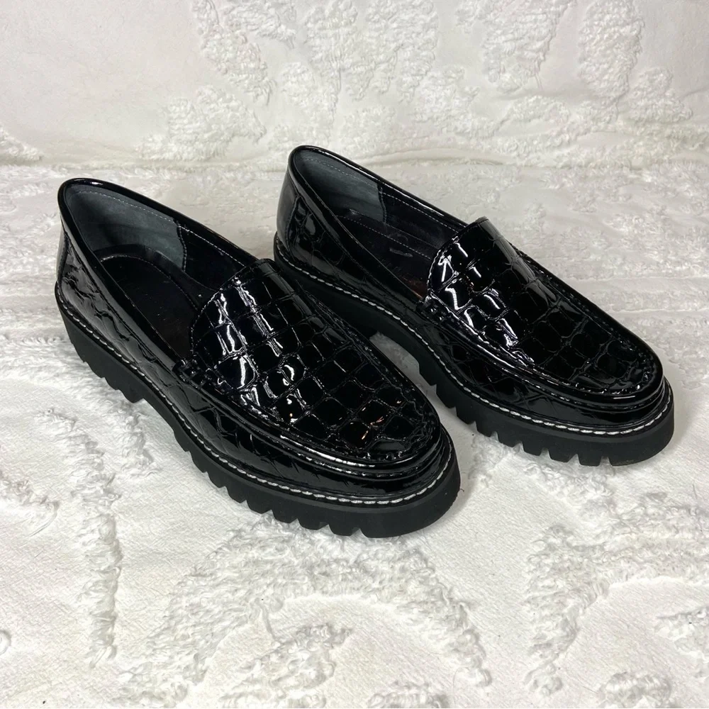 DONALD J. PLINNER Women's Loafers Hope 66 Sz 7M Preppy Goth Core Dark Fairy Core